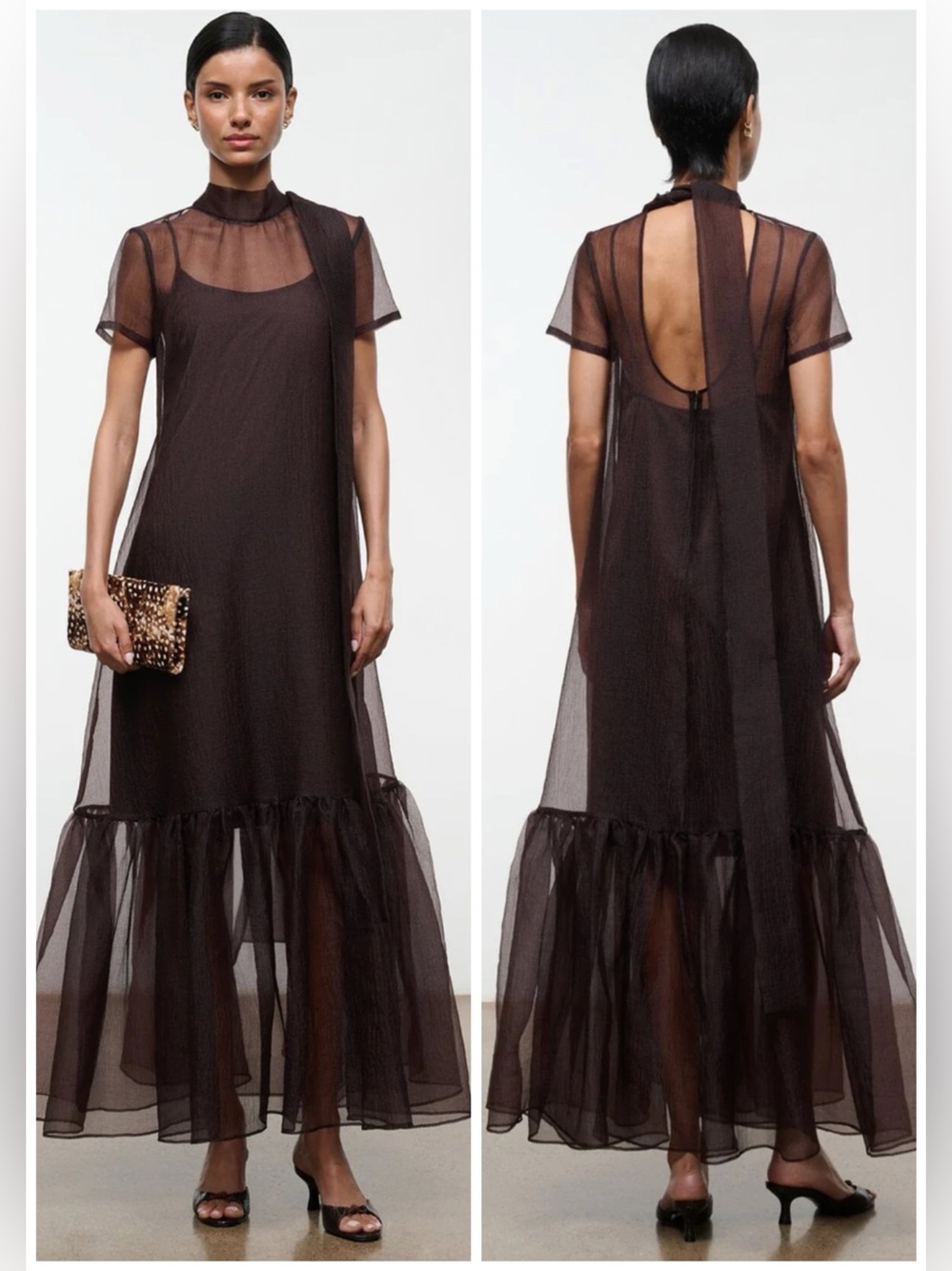 STAUD Calluna Maxi Dress Earth Brown SZ XL